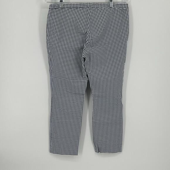 Theory Classic Skinny Mid Rise Pants Blue Gingham Womens 12 Viscose Stretch USA - Picture 8 of 13